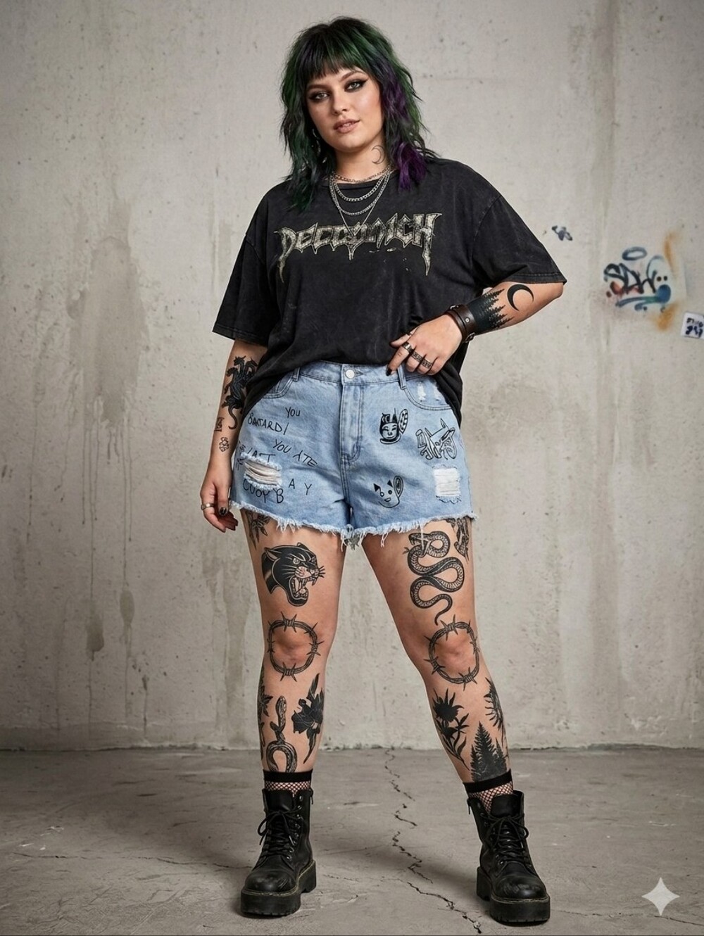 SHEIN Light Blue Distressed High-Waist Jean Shorts